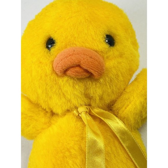 Vintage 8 Inch Cuddle Wit Yellow Baby Duck Small Chick Plush Toy With Bow - Picture 2 of 9